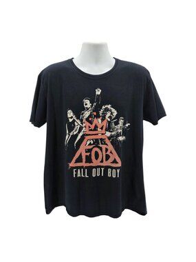 Gildan Softstyle Mens XL Shirt Fall Out Boy Monumentour 2014 Black Graphic Tee